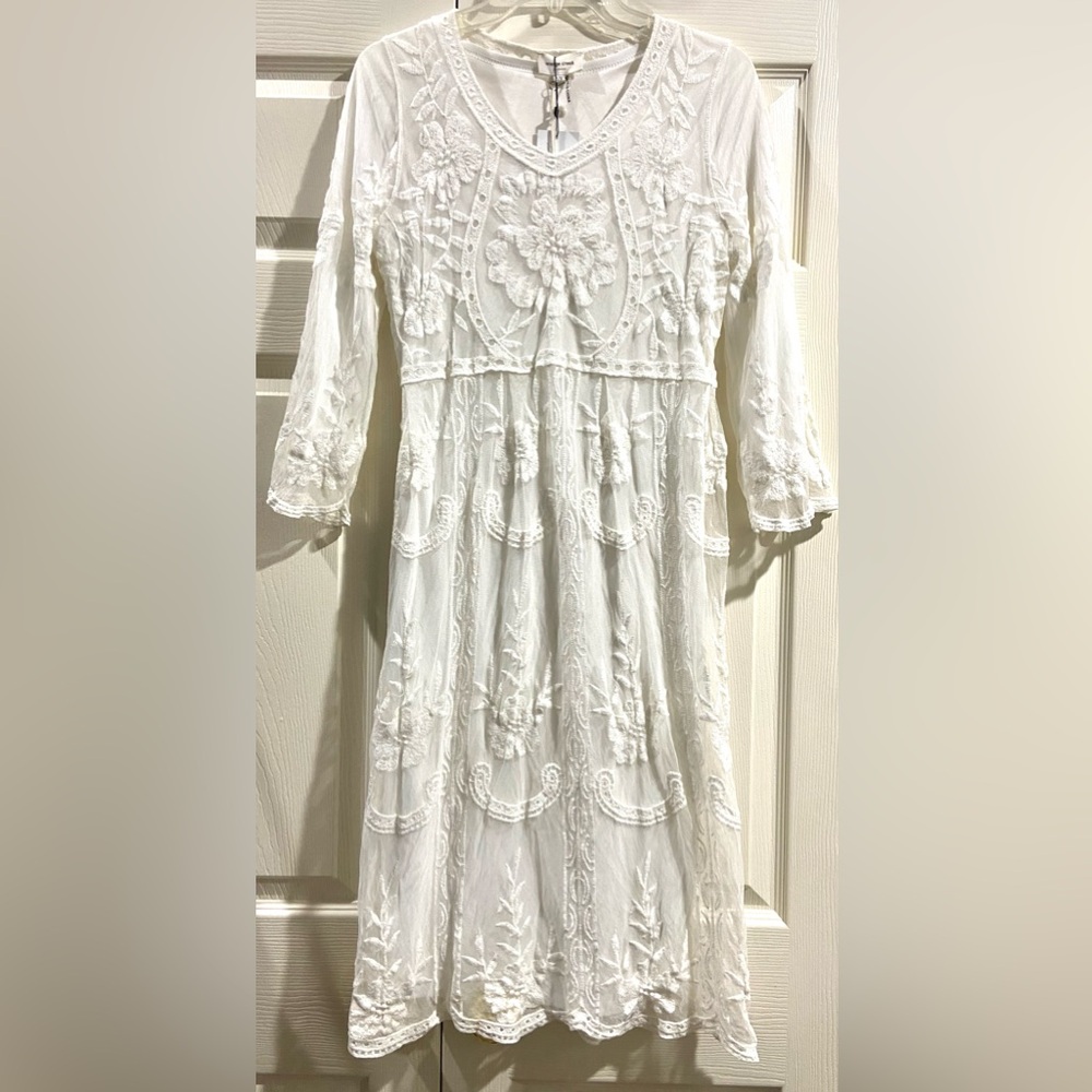 NWY Orange Creek Dress Womens Sz S/M Ivory Lace Cottagecore Boho Wedding Floral